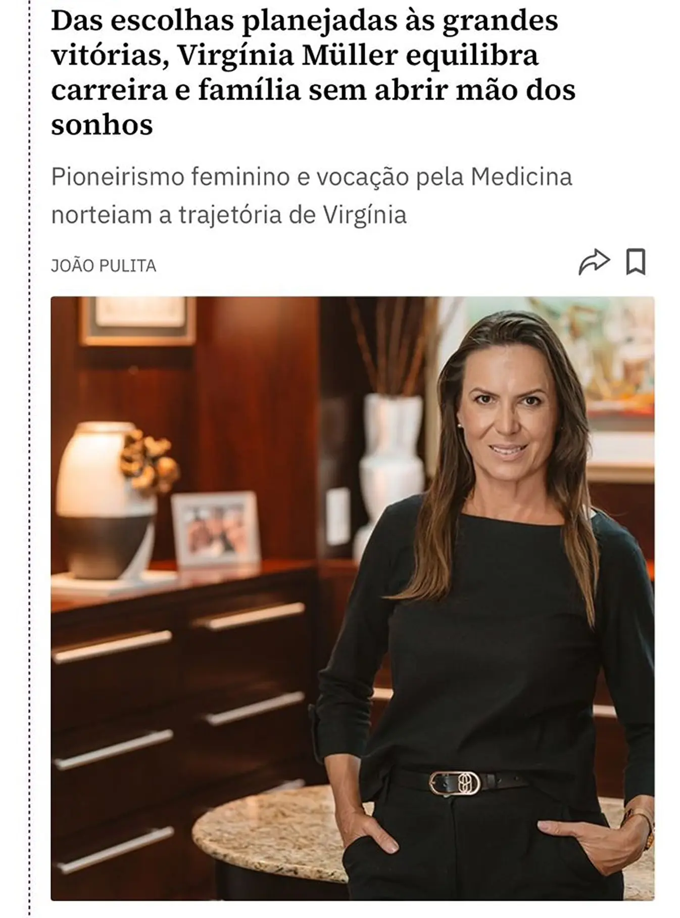 Dra. Virgínia Müller em matéria do portal Gauchazh